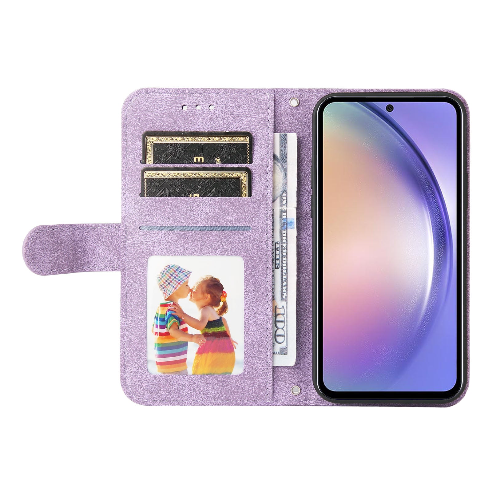 For Samsung Galaxy M54 5G / F54 5G PU Leather Skin-touch Phone Case Imprinted Lines Stand Wallet Cover For Samsung Galaxy M54 5G / F54 5G PU Leather Skin-touch Phone Case Imprinted Lines Stand Wallet Cover